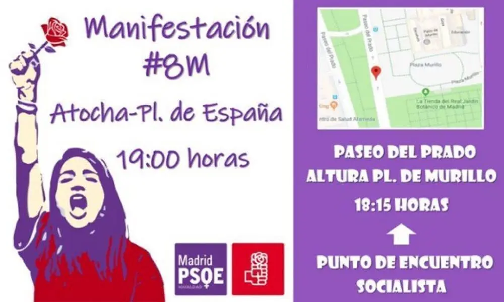 Cartel huelga feminista 2019 PSOE Alcobendas