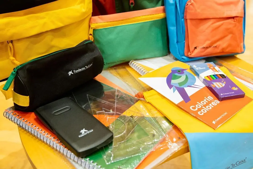 material escolar donado a Tres Cantos por Fundaci&oacute;n &lsquo;La Caixa&rsquo;