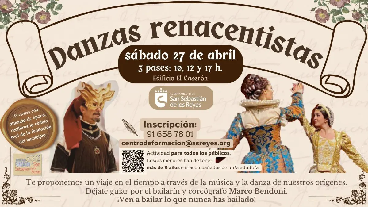 San Sebasti&aacute;n de los Reyes cartel curso danzas renacentistas