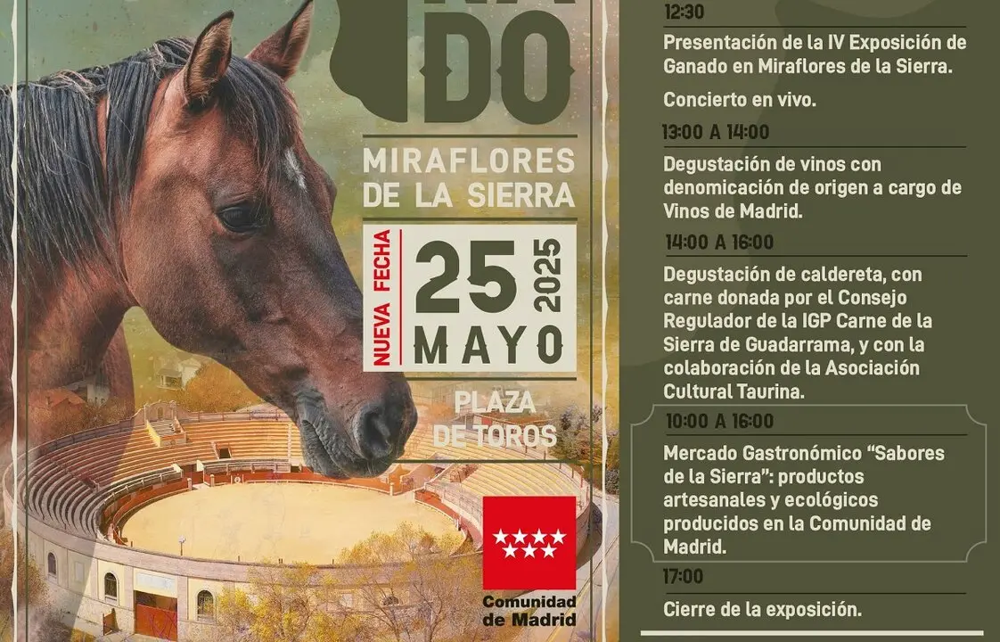 La Feria de Ganado de Miraflores de la Sierra incluye talleres y tambi&eacute;n una exposici&oacute;n de ganader&iacute;a