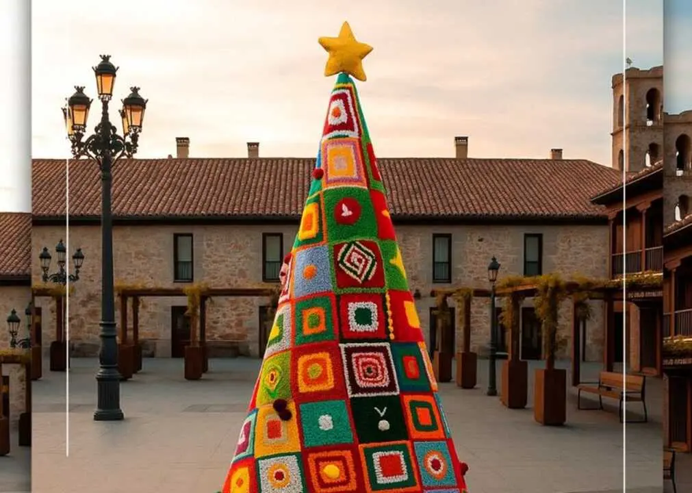 Manzanares El Real lanza un proyecto para crear entre los vecinos un &aacute;rbol navide&ntilde;o de ganchillo