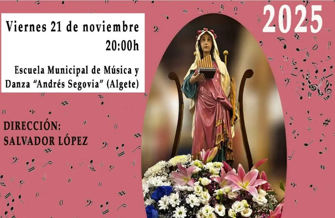 Cartel del concierto de Santa Cecilia en Algete del 21 de diciembre