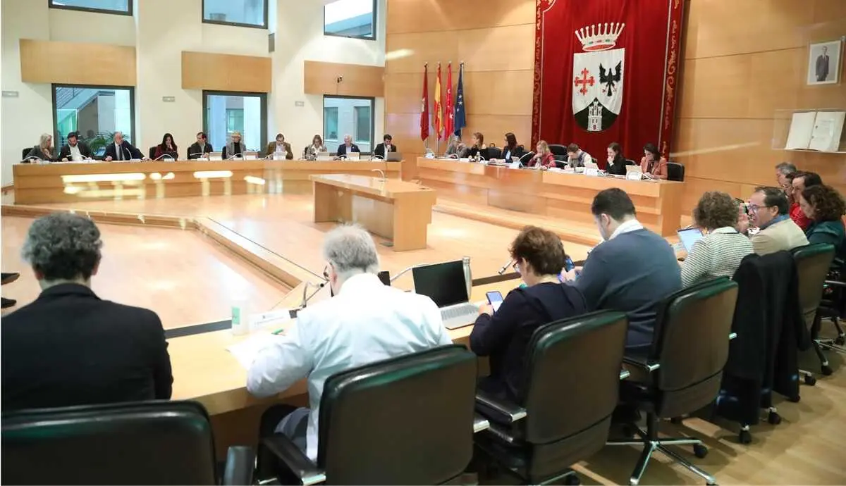 Un momento del pleno municipal de Alcobendas en el que se aprob&oacute; una moci&oacute;n de Vox