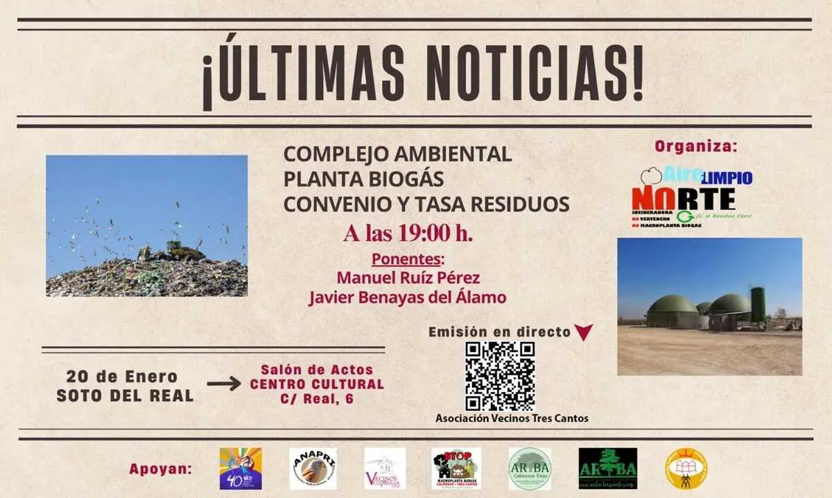 Cartel de la charla convocada en Soto del Real