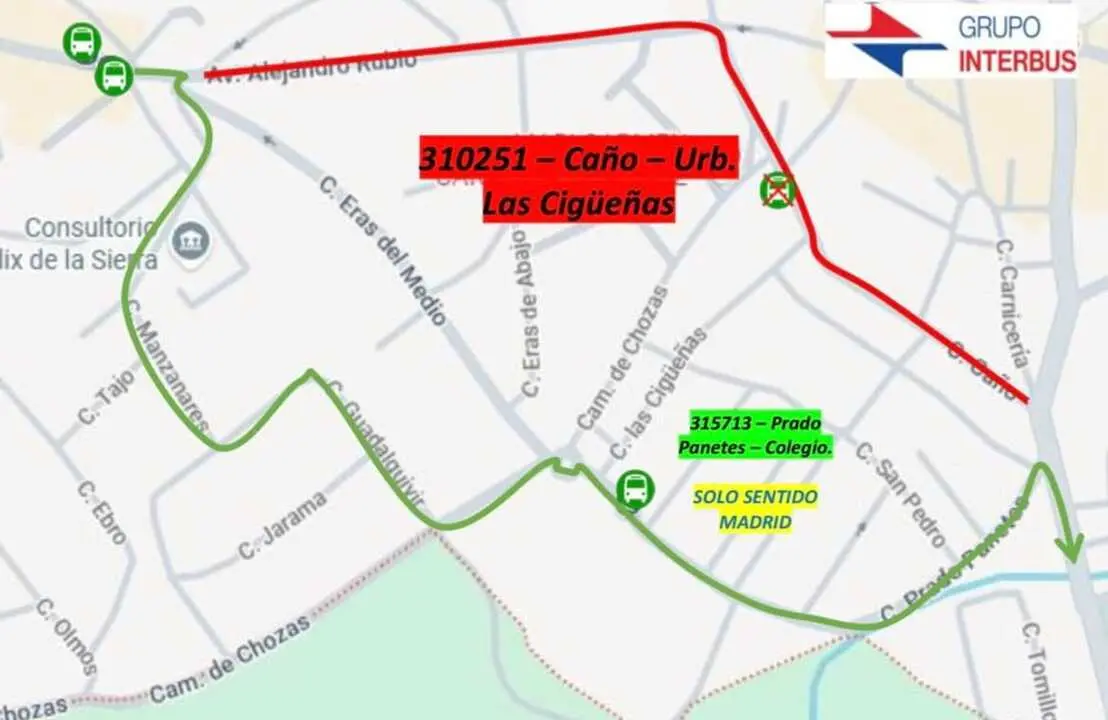Estos son los cambios en el recorrido del autob&uacute;s 726 que une Madrid, Guadalix de la Sierra y Navalafuente