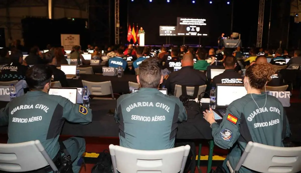 Un momento de la jornada  en Alcobendas sobre Nuevas Tecnolog&iacute;as y drones para Polic&iacute;a y Guardia Civil