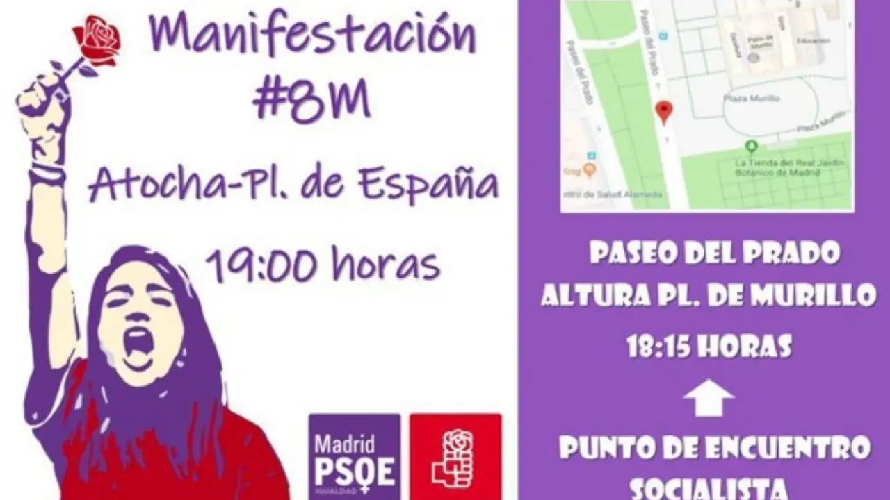 Cartel huelga feminista 2019 PSOE Alcobendas