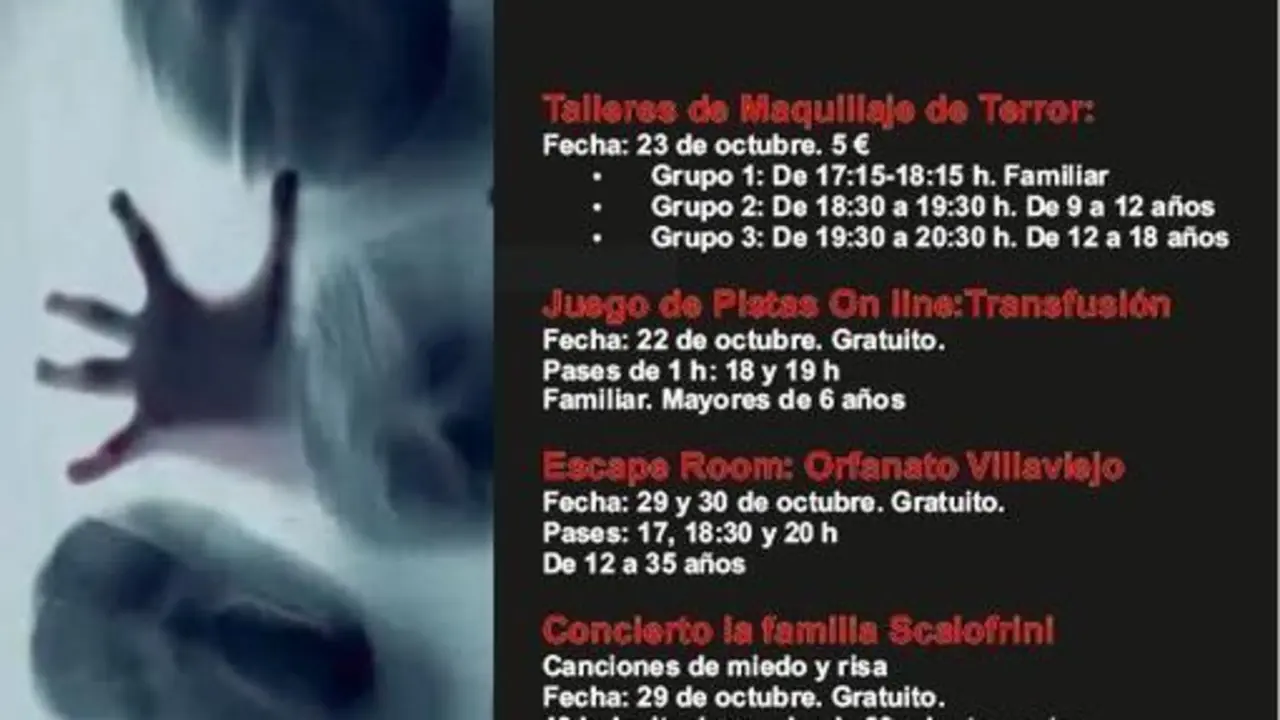 Cartel halloween Casa De La Juventud Colmenar Viejo