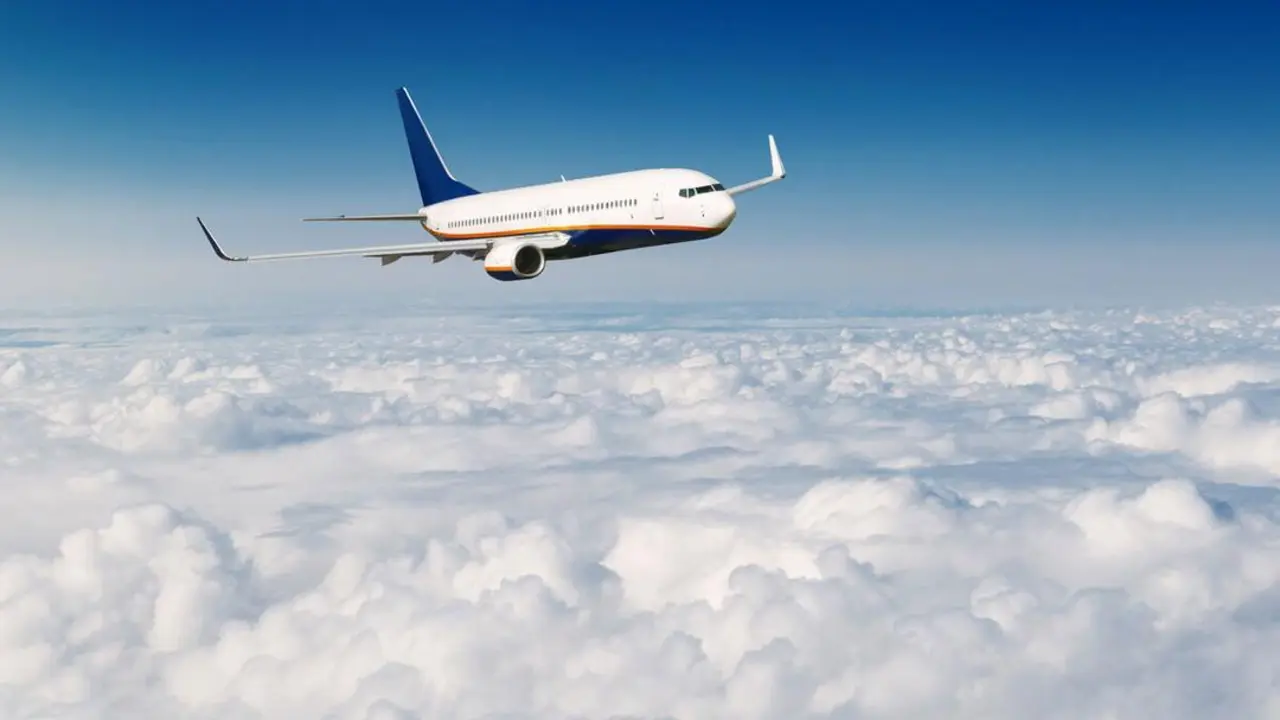 Avi&oacute;n volando sobre nubes