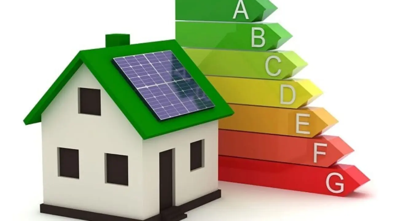 Casa con gr&aacute;fico del gasto energ&eacute;tico