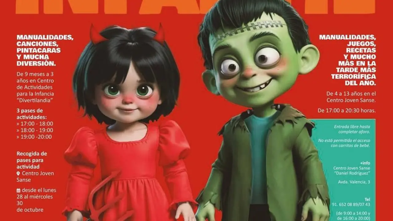 Cartel de la programaci&oacute;n del Halloween 2024 Infantil en Sanse