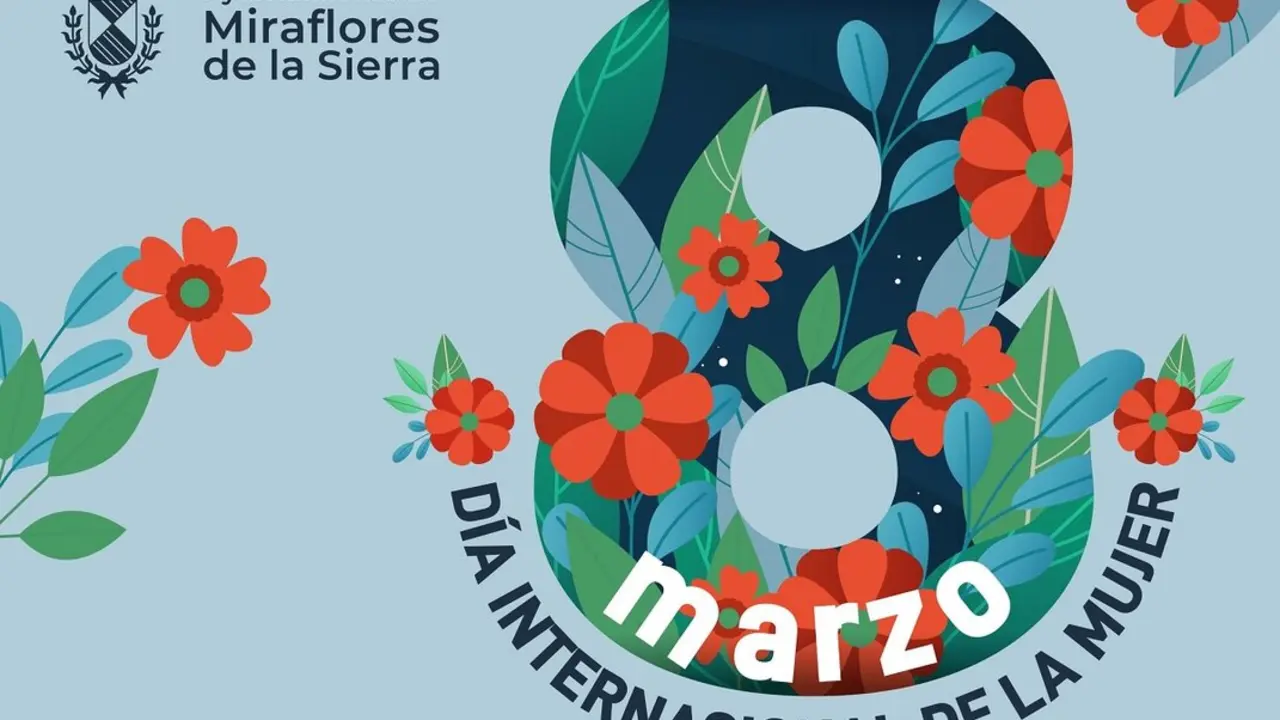 Cartel de la conmemoraci&oacute;n del 8M en Miraflores de la Sierra en 2025