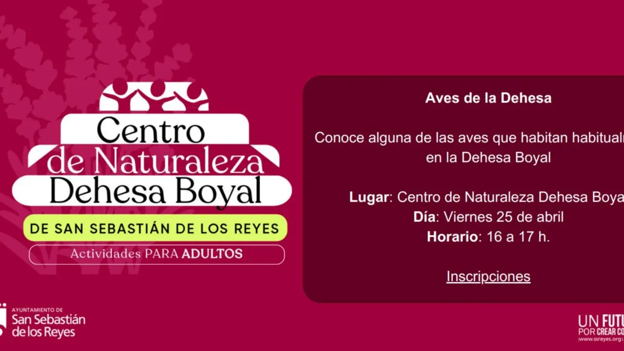 Cartel del evento en el Centro de Naturaleza de la Dehesa Boyal. Imagen del Ayuntamiento de S. S de los Reyes.