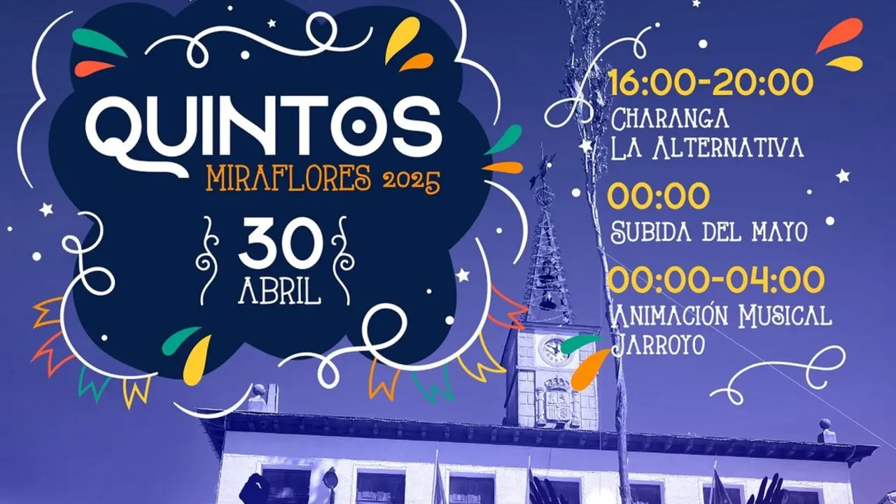 Cartel de la fiesta de los Quintos de Miraflores de la Sierra 2025