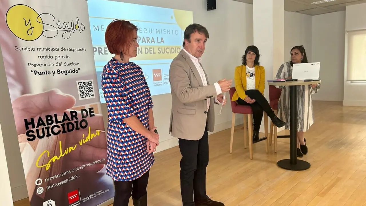 Jes&uacute;s Moreno, alcalde de Tres Cantos, en la presentaci&oacute;n del Plan de Prevenci&oacute;n del Suicidio de la ciudad