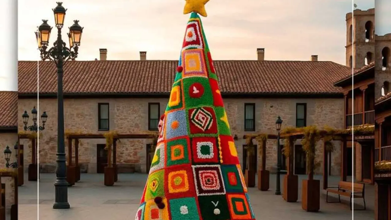 Manzanares El Real lanza un proyecto para crear entre los vecinos un &aacute;rbol navide&ntilde;o de ganchillo