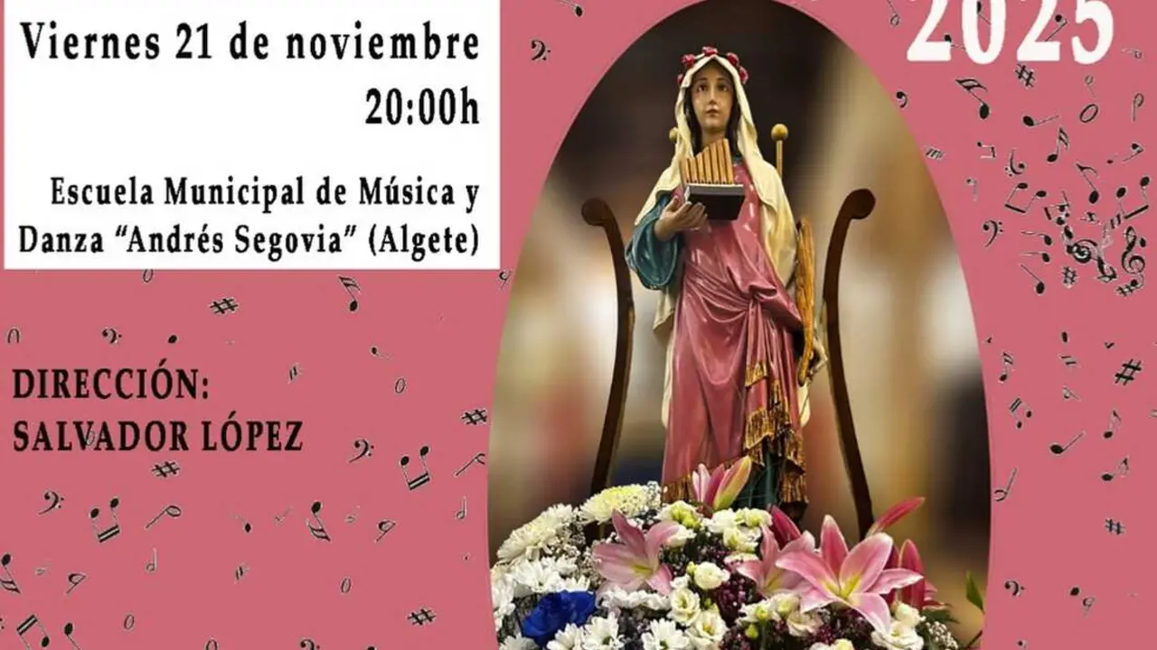 Cartel del concierto de Santa Cecilia en Algete del 21 de diciembre
