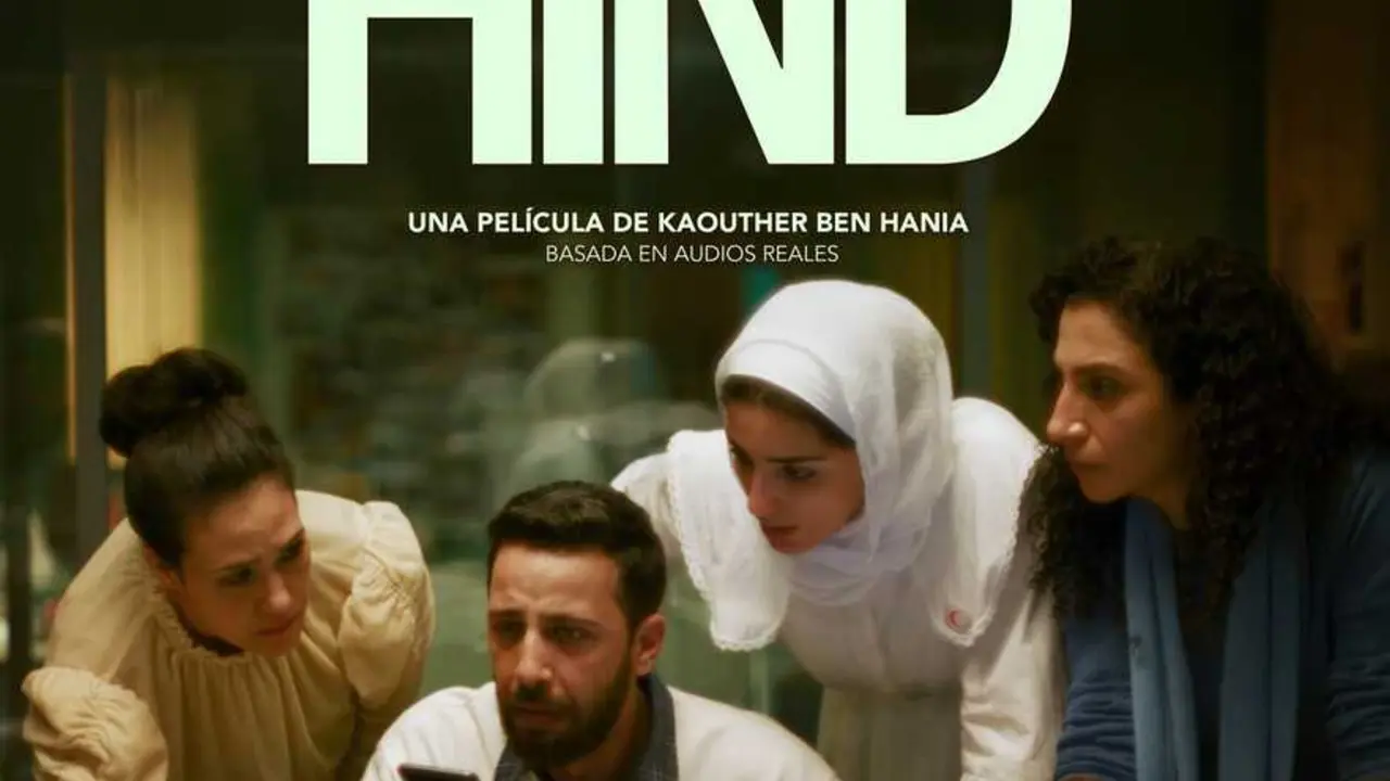 Cartel de La voz de Hind, pel&iacute;cula que se proyecta en Soto del Real el 1 de marzo con un posterior coloquio