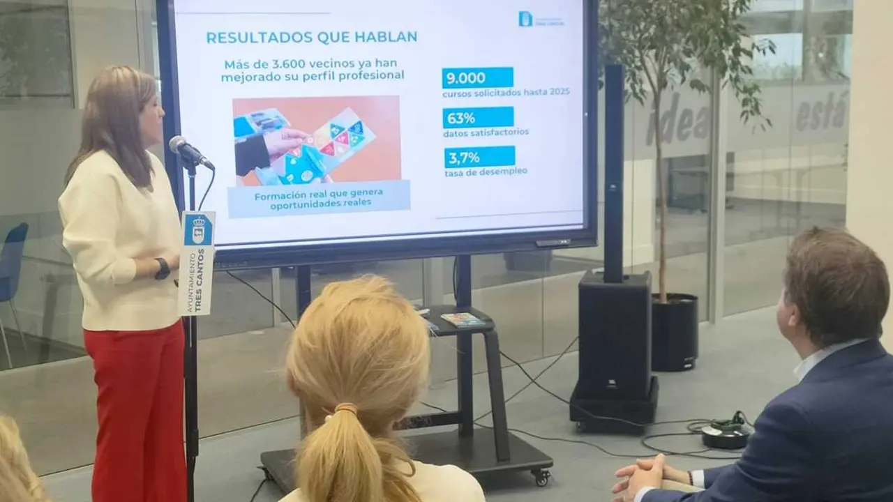 El Ayuntamiento de Tres Cantos ha presentado esta ma&ntilde;ana datos sobre formaci&oacute;n a desempleados en 2025