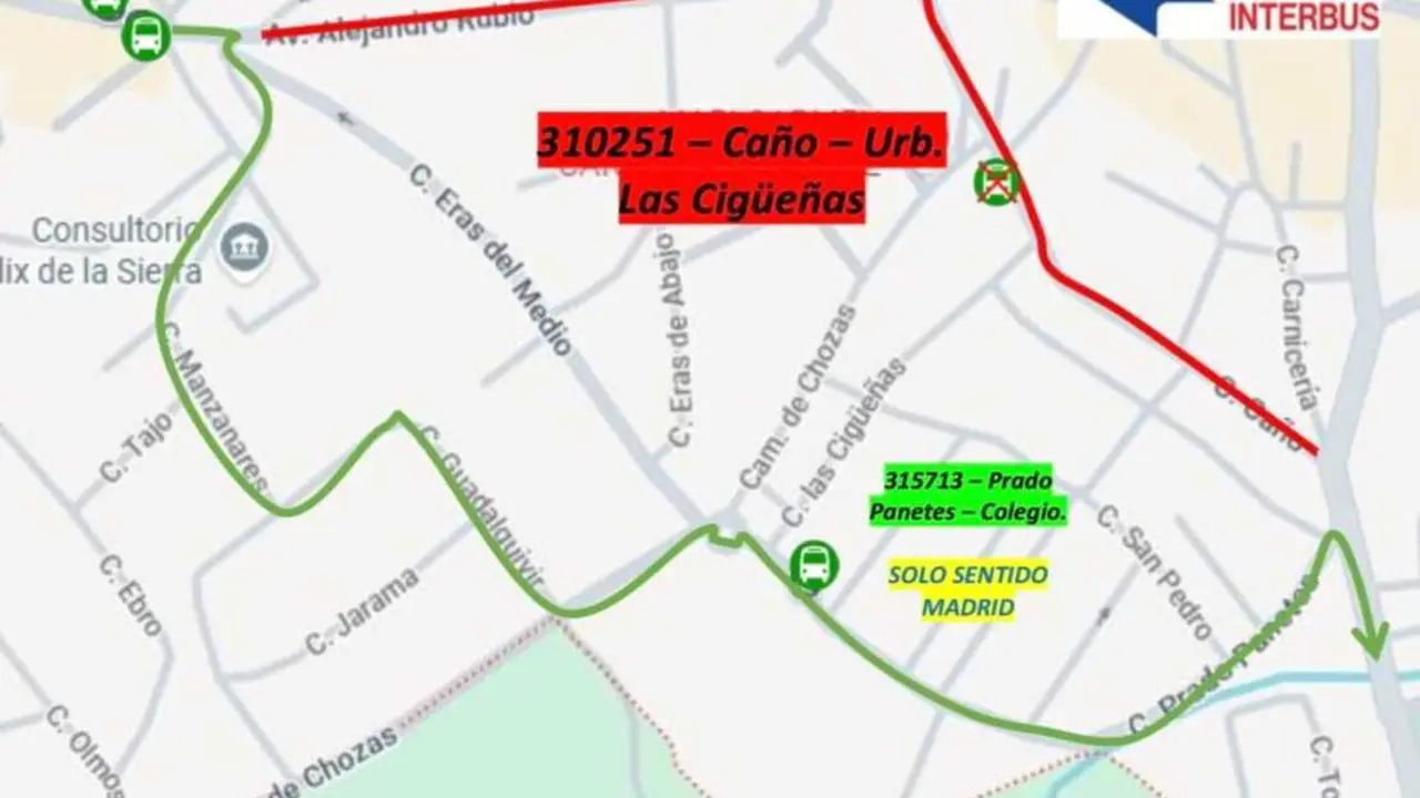 Estos son los cambios en el recorrido del autob&uacute;s 726 que une Madrid, Guadalix de la Sierra y Navalafuente
