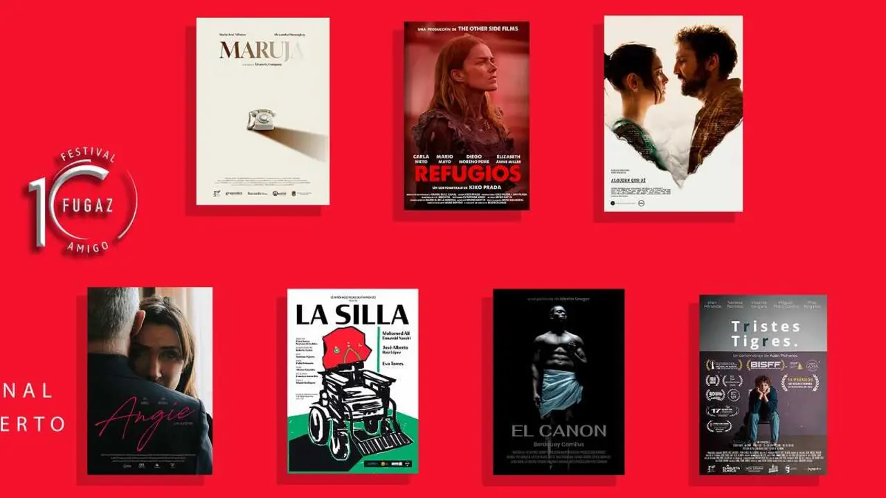 Cartel con los cortometrajes que se proyectan en Sanse cortos en abierto el viernes 10 abril de 2026