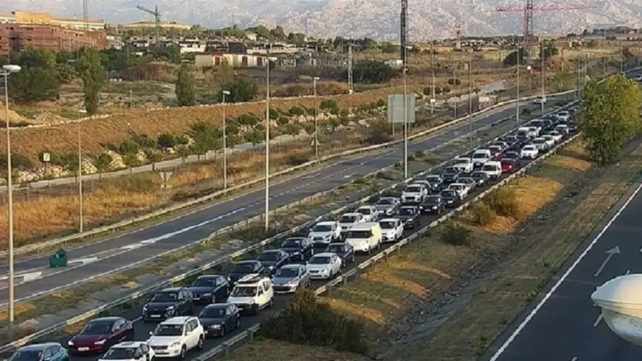 Atasco en la M-607 en septiembre de 2024