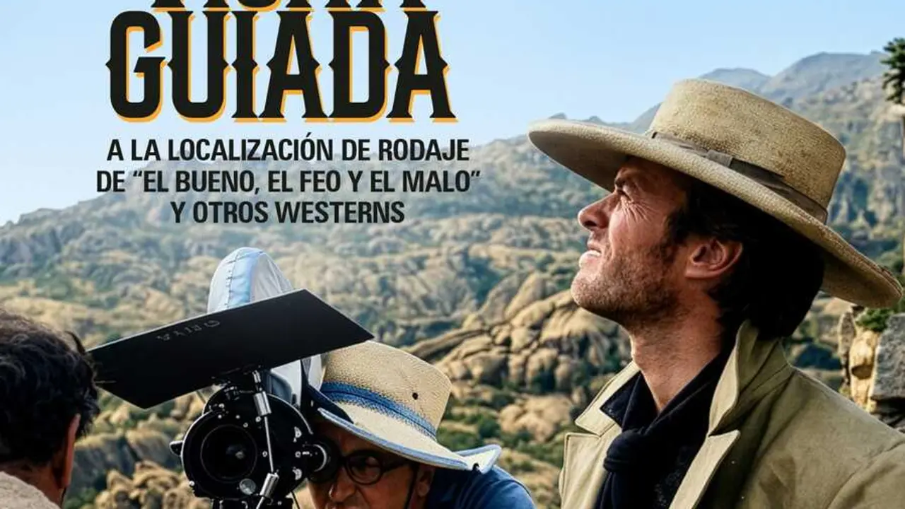 Cartel de visita guiada a localizaci&oacute;n El bueno, el feo y el malo en Manzanares El Real