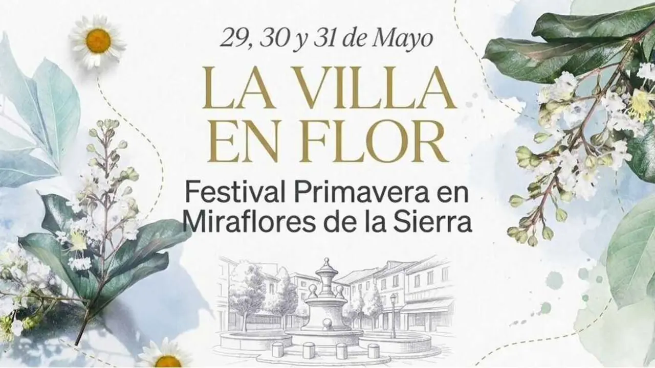 Cartel del festival La Villa en flor de Miraflores de la Sierra