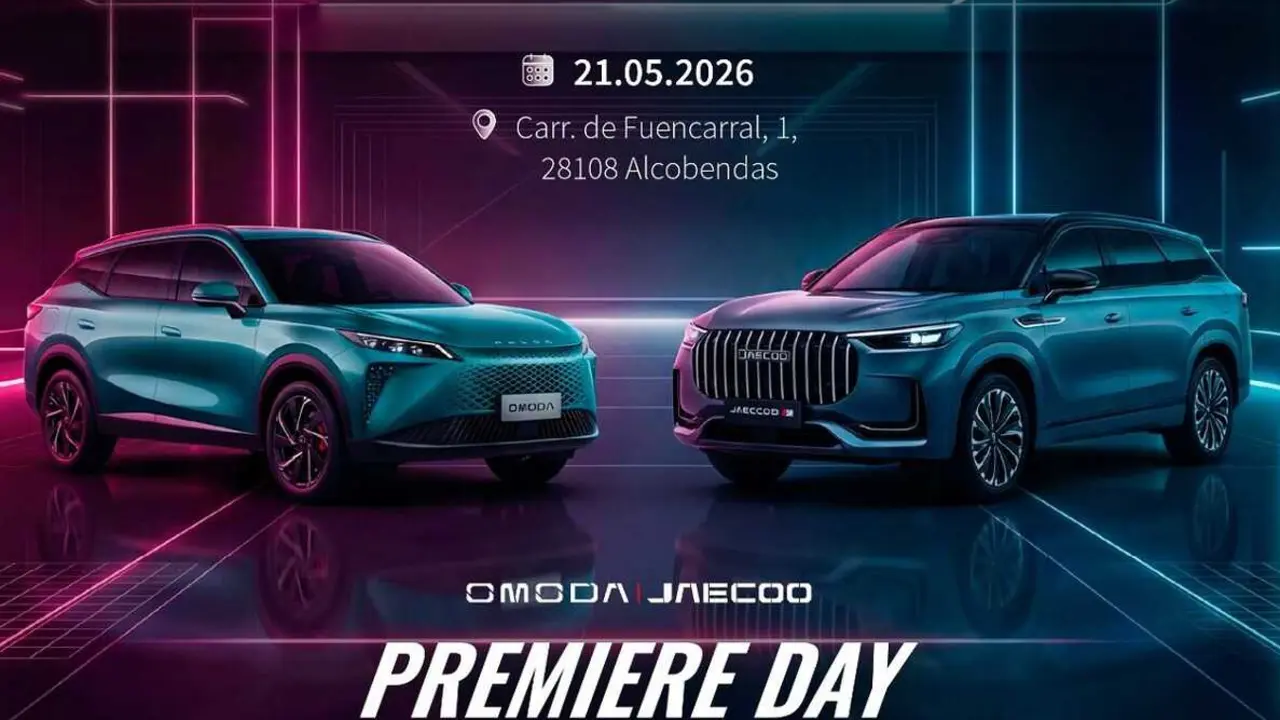 Cartel del OJ Premiere Day de Omoda y Jaecoo en Alcobendas