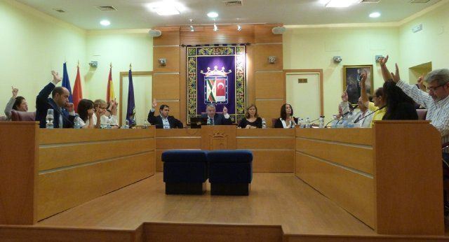 Momento de la votación casi por unanimidad sobre los cambios sobre el IBI en el pleno municipal de octubre 2013