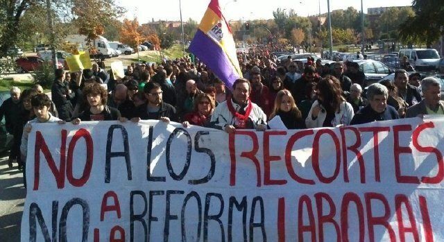 Una de las manifestaciones contra la reforma laboral en Alcobendas
