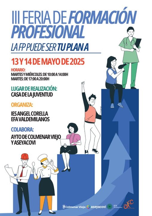 Cartel de la III Feria de Formación Profesional de Colmenar Viejo.